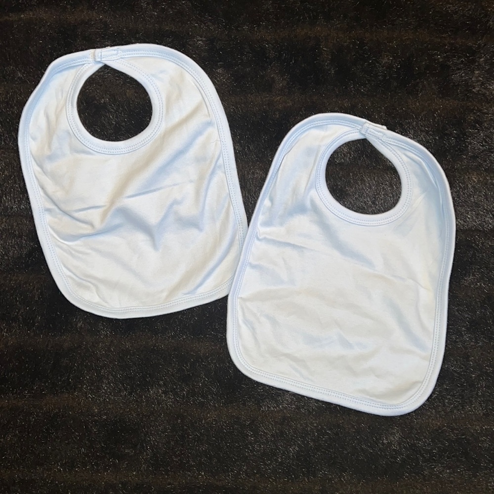 Precious Cargo light blue bibs x 2